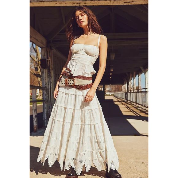Free People White Maxi Skirt - Picture 1 of 14